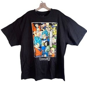 NWT Dragon Ball Z Group Characters Anime Men's‎ Black Graphic T-Shirt XXL